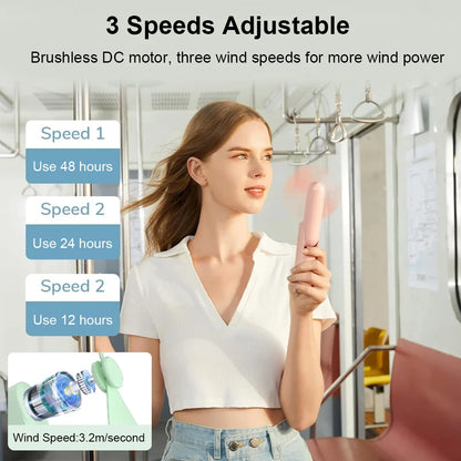Portable Fan Super Mini Handheld Fan USB Rechargeable Fan Foldable Hand Held Small Pocket Fan with 2000Mah Power Bank 3 Gears